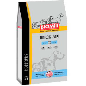 Biomill Maxi Junior Chicken & Rice Корм Биомилл для щенков крупных пород, 20 кг.