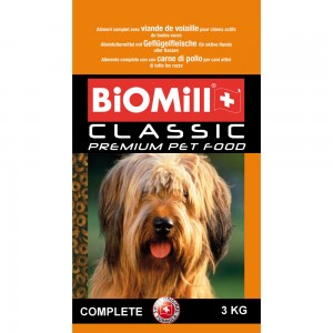 Biomill Classic Complete Полноценный корм Биомилл для взрослых собак всех пород от 10 мес., 3 кг.