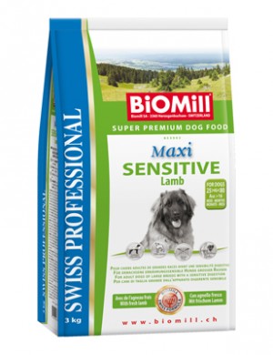 Biomill Maxi Sensitive Lamb and Rice Корм Биомилл для привередливых и проблемных собак (с ягненком), 12 кг.