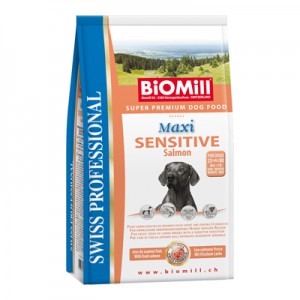 Biomill Maxi Sensitive Salmon and Rice Корм Биомилл для привередливых и проблемных собак с аллергией на все виды мяса (с лососем), 3 кг.