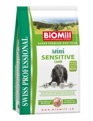 Biomill Mini Sensitive Lamb and Rice Корм Биомилл для привередливых и проблемных собак мелких и карликовых пород, 1 кг.
