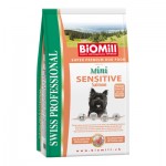 Biomill Mini Sensitive Salmon and Rice Корм Биомилл для привередливых и проблемных собак мелких и карликовых пород, 3 кг.