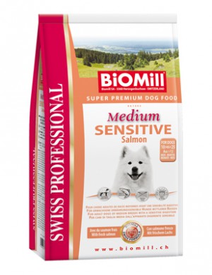 Biomill Professional Medium Sensitive Salmon Корм Биомилл для привередливых и проблемных собак с аллергией на все виды мяса, 12 кг.