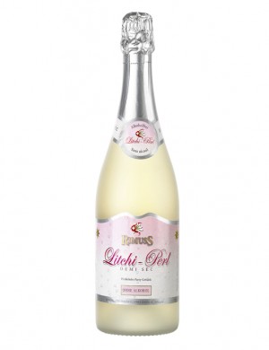 Игристое полусухое безалкогольное шампанское Rimuss с ароматом личи "Litchi-Perl", 750 мл.