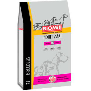 Biomill Maxi Adult Chicken & Rice Корм Биомилл для взрослых собак очень крупных и гигантских пород, 20 кг.