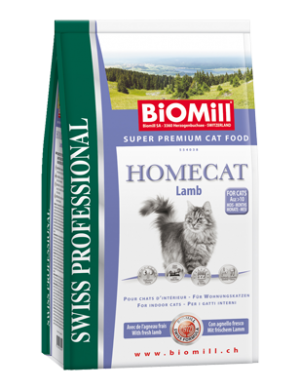 Biomill Homecat Корм Биомилл для взрослых кошек с чувствительным пищеварением и склонности к аллергии (с ягненком), 10 кг