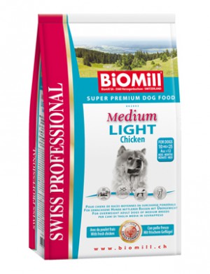 Biomill Swiss Professional Medium Light Корм Биомилл для собак с избыточным весом, 3 кг.